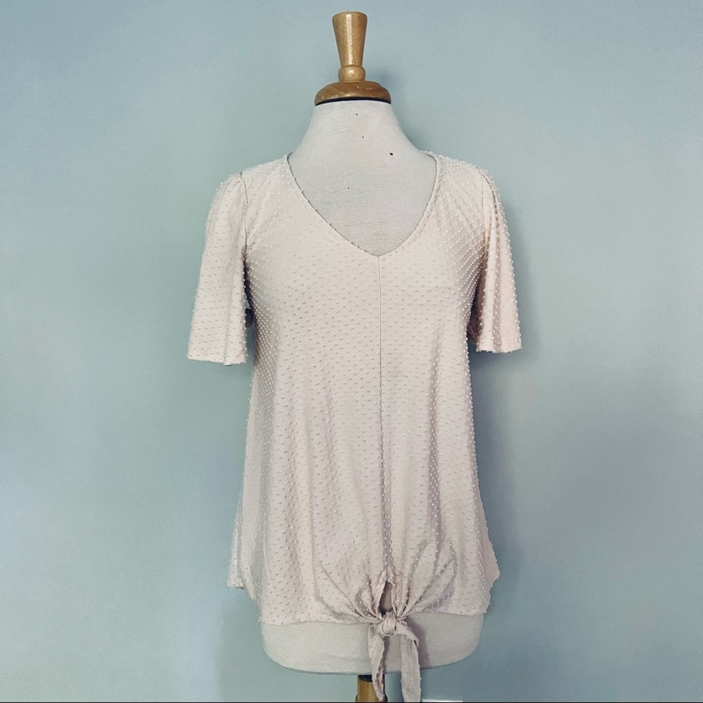 Pink Blush Maternity Light Pastel Pink Polka Dot Pregnancy Top Size S